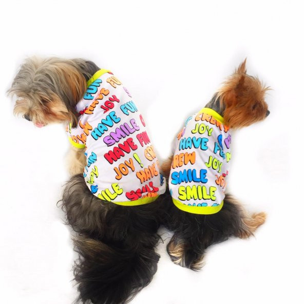 Fun & Smile Oval Yaka Tişört Köpek Kıyafeti Köpek Elbisesi