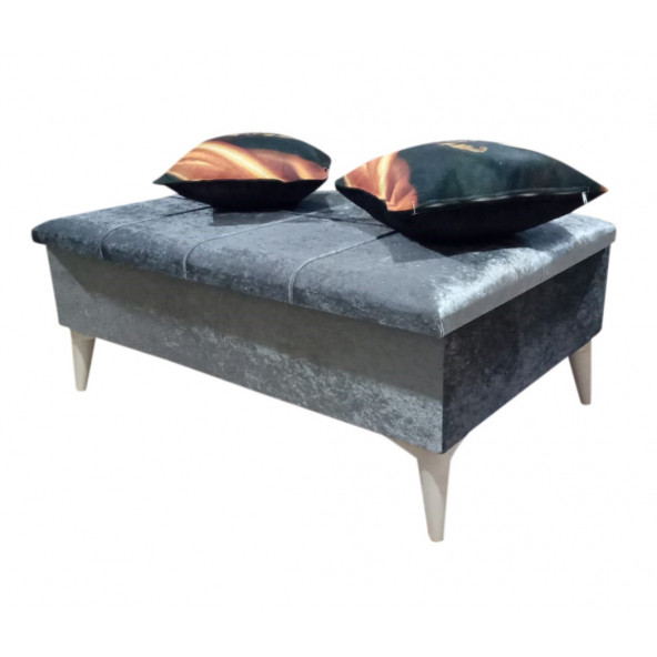 BALTACI MOBİLYA BÜYÜK SEDİR PUF SANDIKLI BALKON BAHÇE KOLTUK PUF KIRLENT HEDİYELİ 110 X 70 CM - 2