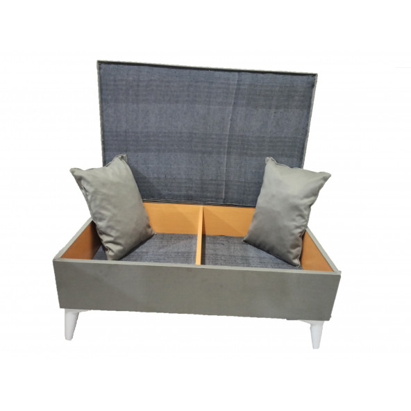 BALTACI MOBİLYA BÜYÜK SEDİR PUF SANDIKLI BALKON BAHÇE KOLTUK PUF KIRLENT HEDİYELİ 110 X 70 CM - 5