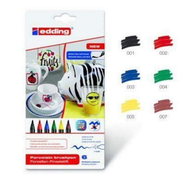 Edding Porselen Kalemi 6lı Set -Standart Renkler (E-4200)