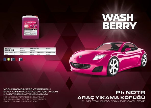 Divortex WashBerry Ph Nötr Oto Şampuanı 4 Litre - 2