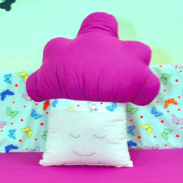 Bebek Çocuk Odası Bulut Yastık Süs Dekorasyon Emoji Dekor MBK