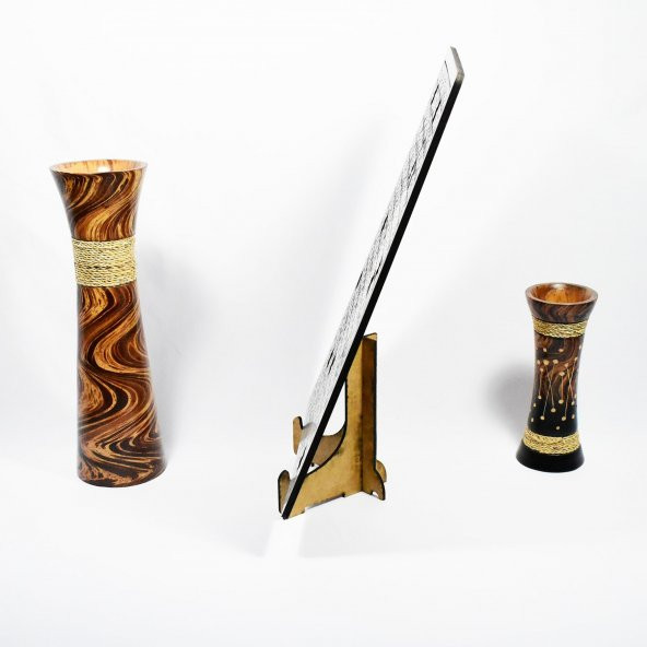 Kişiye Özel Ahşap Lazer Kesim Puzzle Stand Dahil 30x45 Cm / 22,5x30 Cm