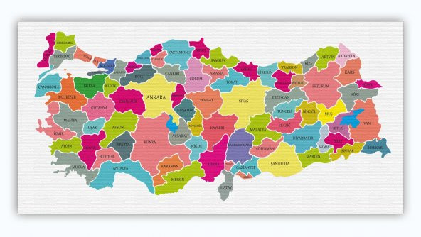 Kanvas Renkli Türkiye Haritası