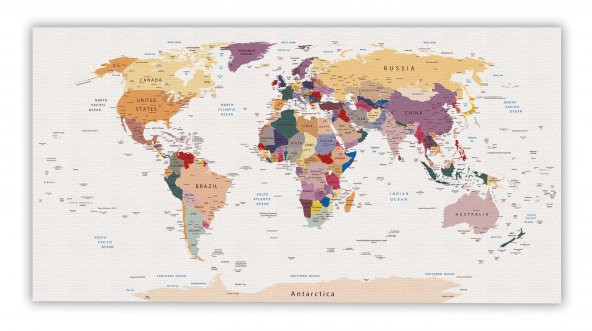Kanvas Klasik  Dünya Haritası