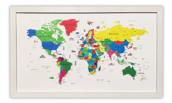 Poster Renkli Dünya Haritası