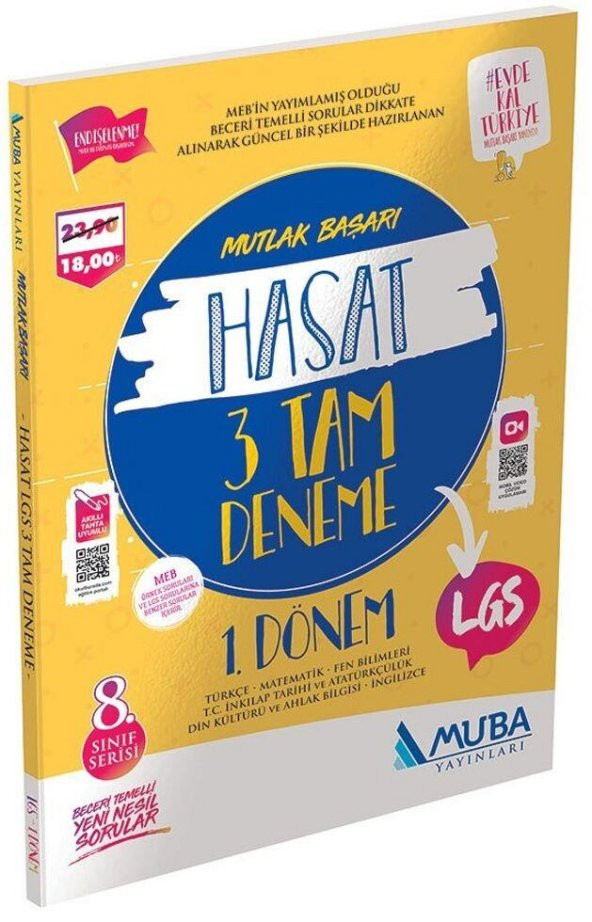 8.Sınıf LGS 1.Dönem Hasat 3 Tam Deneme Sınavı Muba Yayınları