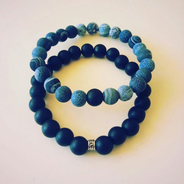 Doğal Taş Onix ve Akik Bileklik Takımı - 2