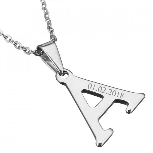 Kişiye Özel Harf Çelik Kolye Sevgiliye Hediye - 2