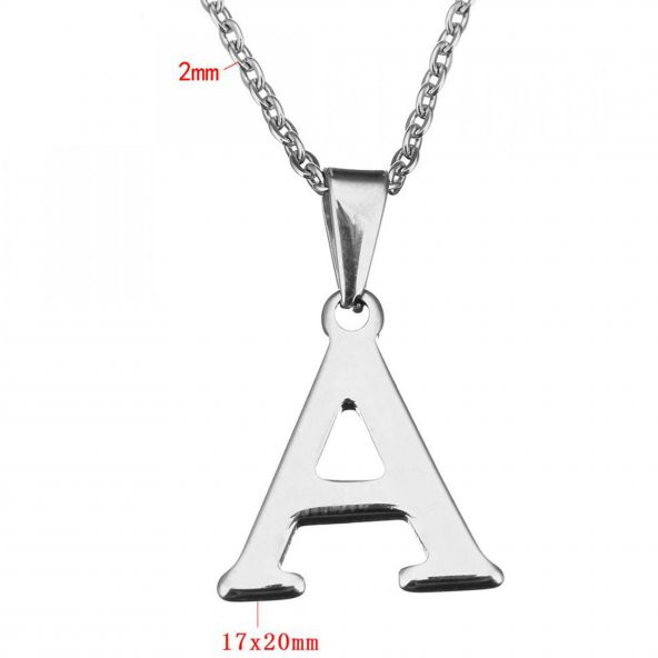 Kişiye Özel Harf Çelik Kolye Sevgiliye Hediye - 3