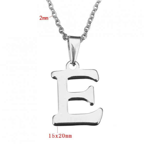 Kişiye Özel Harf Çelik Kolye Sevgiliye Hediye - 4