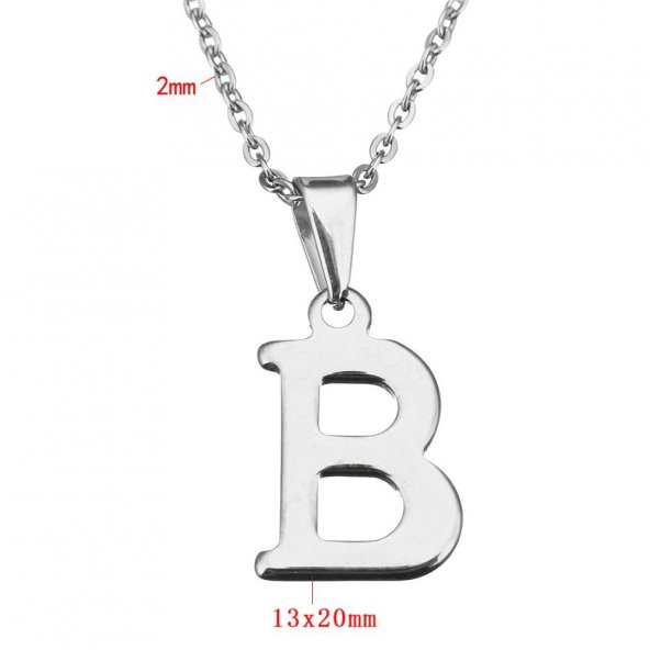 Kişiye Özel Harf Çelik Kolye Sevgiliye Hediye - 5