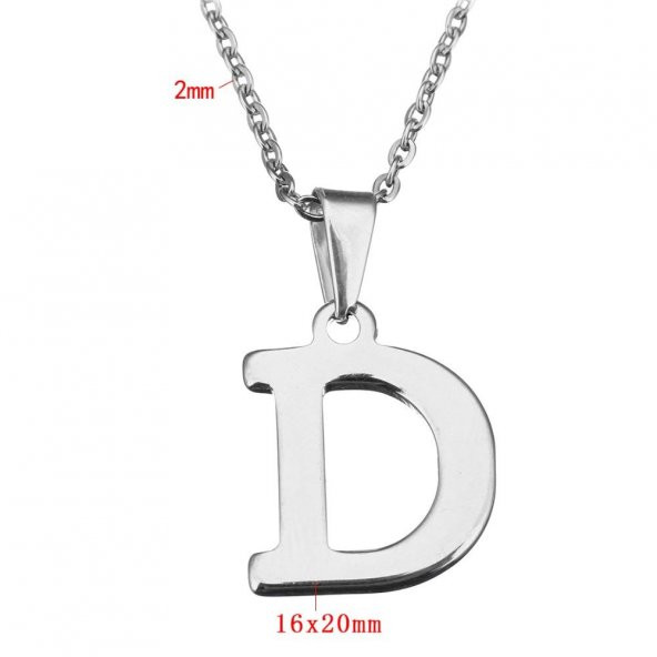 Kişiye Özel Harf Çelik Kolye Sevgiliye Hediye - 7