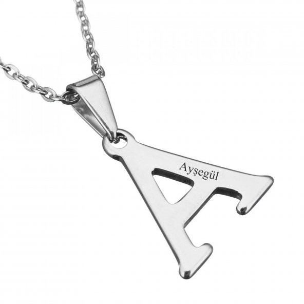 Kişiye Özel Harf Çelik Kolye Sevgiliye Hediye - 8
