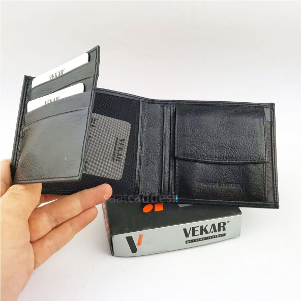 İsme Özel 100 Deri Vekar Erkek Cüzdan Siyah + HEDİYELİ - 3