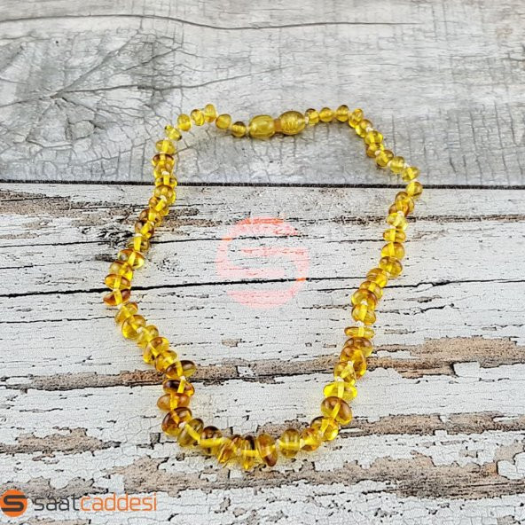 Gerçek Damla Kehribar Bebek Diş Kolyesi - 2