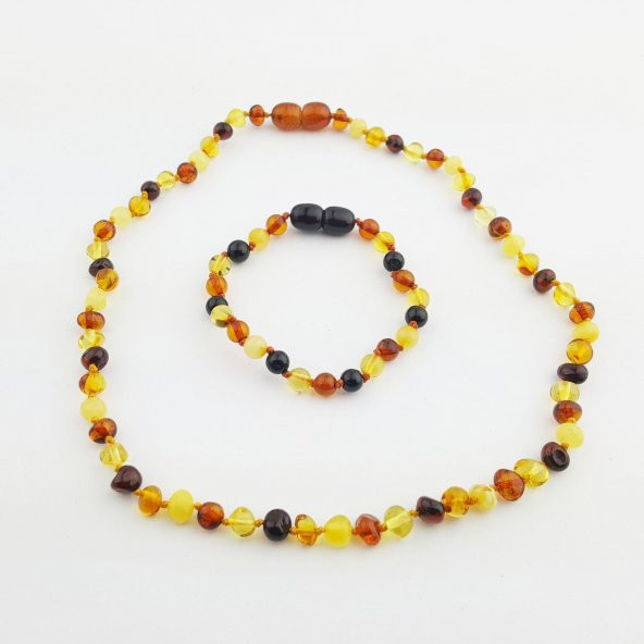 Tebrik notlu Kutusunda Sertifikalı Damla Kehribar Bebek Diş Kolyesi - 3