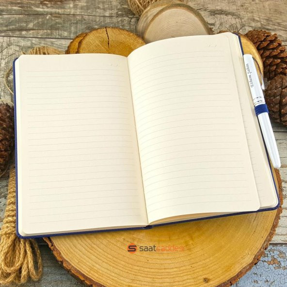 İsme Özel Termo Deri Defter Lacivert + İsme Özel Kalem Seti - 2