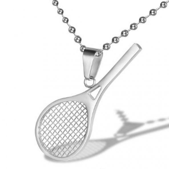 Paslanmaz Çelik Tenis Raketi Kolye Sporcu Kolyesi