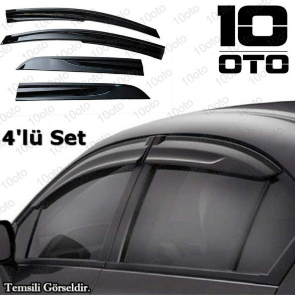 Peugeot 207 Parlak siyah Mugen Cam Rüzgarlığı 4lü Set