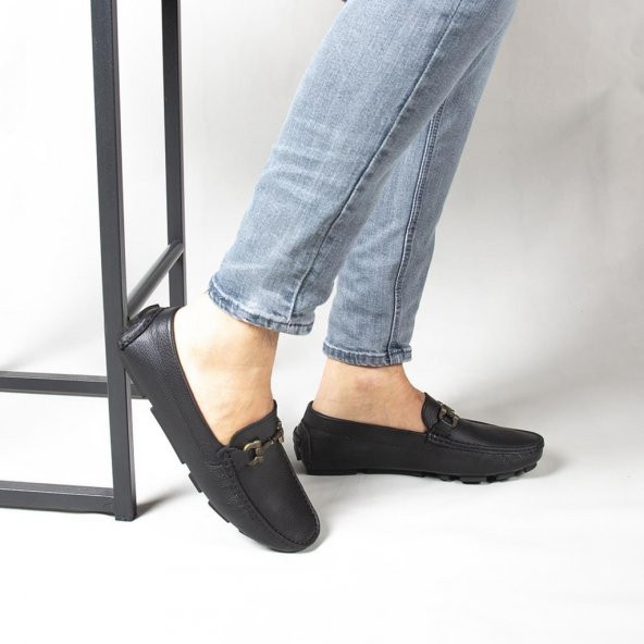 Günlük Siyah Hakiki Deri Erkek Ayakkabı - 2