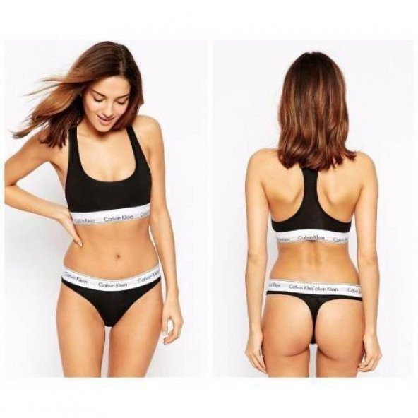 Calvin Klein Modern Cotton Bralette 3'lü Spor Bayan İç Giyim Set Calvin Klein Kadın Spor tanga boxer      BÜSTİYER - 2