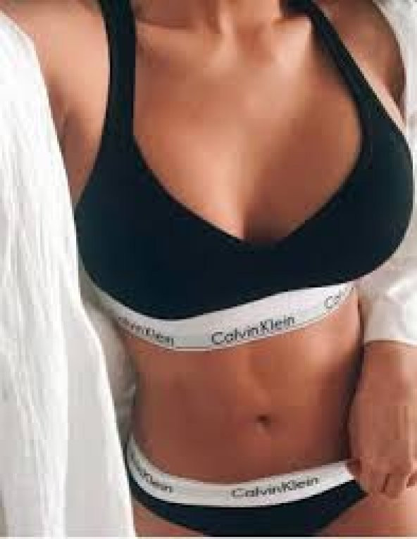 Calvin Klein Modern Cotton Bralette 3'lü Spor Bayan İç Giyim Set Calvin Klein Kadın Spor tanga boxer      BÜSTİYER - 5