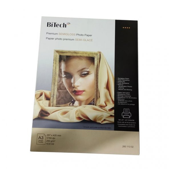 Bitech A3 Yarı Mat 260Gr. Inkjet Fotoğraf Kağıdı