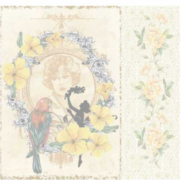 Artebella Mixart Kolay Transfer 25x25 cm. Model: 6044K-Koyu Zemin - 5