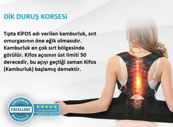 Kifoz Skolyoz Korsesi Kamburluk Önleyici Korse Korsesi Dik Duruş Korsesi - 9