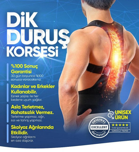 Kifoz Skolyoz Korsesi Kamburluk Önleyici Korse Korsesi Dik Duruş Korsesi