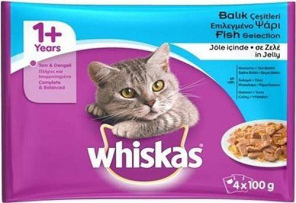 Whiskas Multipack Pouch Kedi Mama Balık Çeşitleri 4x100gr