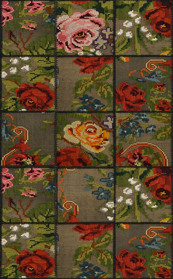 Diijital Baskı Kaymaz Taban Halı Mvh 316  RENKLİ 100X200 - 2