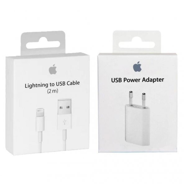 100 Orijinal İphone 7, 7 Plus Şarj Aleti, 2 Metre Kablo ve Şarj Başlığı Seti - 1