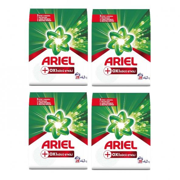 Ariel Oxi Leke Çıkarıcı Etkili Toz Çamaşır Deterjanı 4 x 4,2 kg