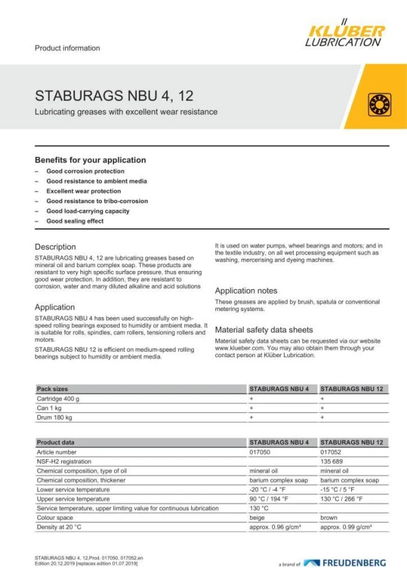 KLUBER STABURAGS NBU 12 - 1 KG - Resim 3
