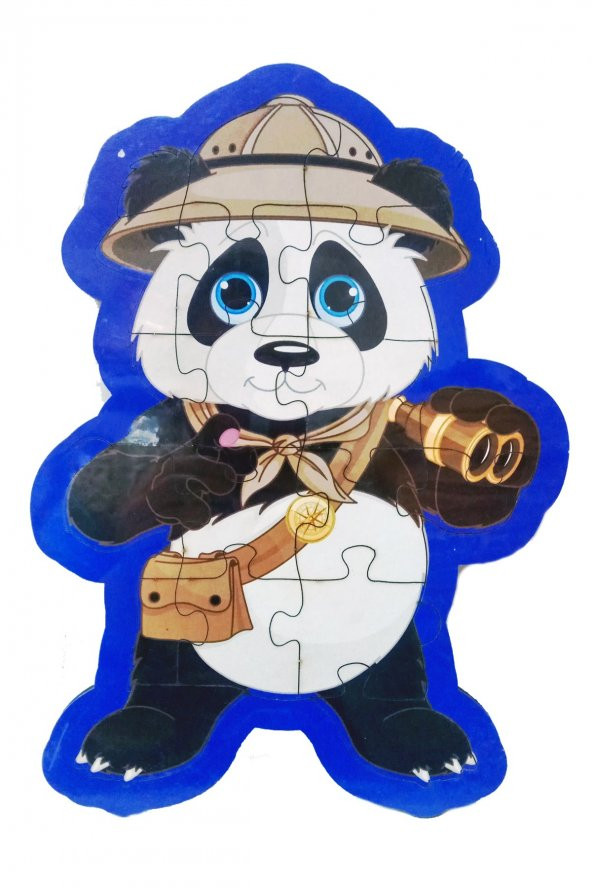 İzci Panda Şekilli Ahşap Puzzle Yapboz - Ücretsiz Kargo
