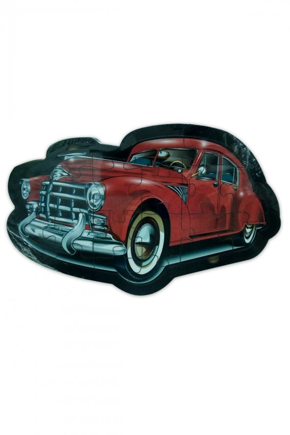 19 Parçalı Otomobil Şeklinde Ahşap Yapboz Puzle Yeni Ürün