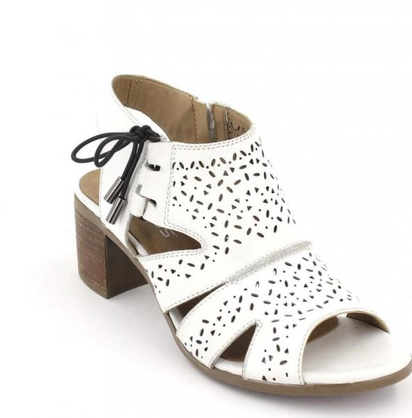 Venüs 1857204 Kadın Hakiki Deri Beyaz Topuklu Sandalet - 2