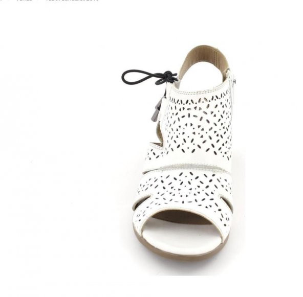 Venüs 1857204 Kadın Hakiki Deri Beyaz Topuklu Sandalet - 3