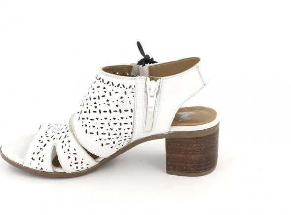 Venüs 1857204 Kadın Hakiki Deri Beyaz Topuklu Sandalet - 4