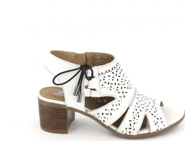 Venüs 1857204 Kadın Hakiki Deri Beyaz Topuklu Sandalet