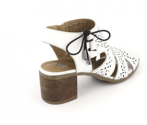 Venüs 1857204 Kadın Hakiki Deri Beyaz Topuklu Sandalet - 5