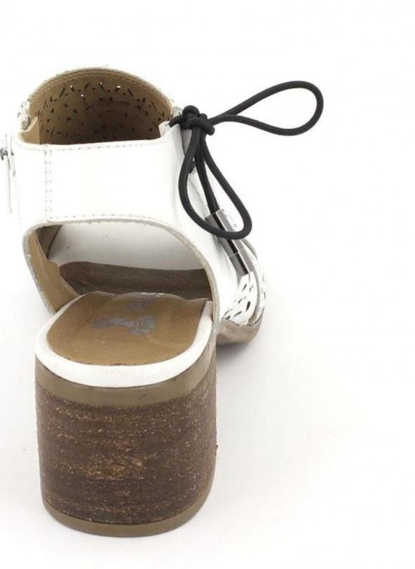 Venüs 1857204 Kadın Hakiki Deri Beyaz Topuklu Sandalet - 6