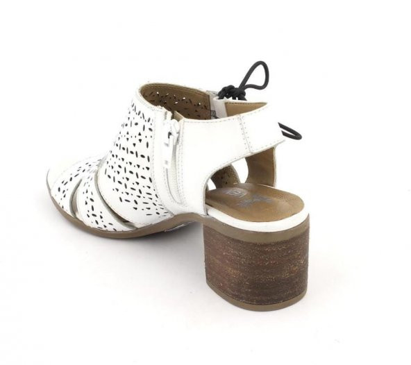 Venüs 1857204 Kadın Hakiki Deri Beyaz Topuklu Sandalet - 7