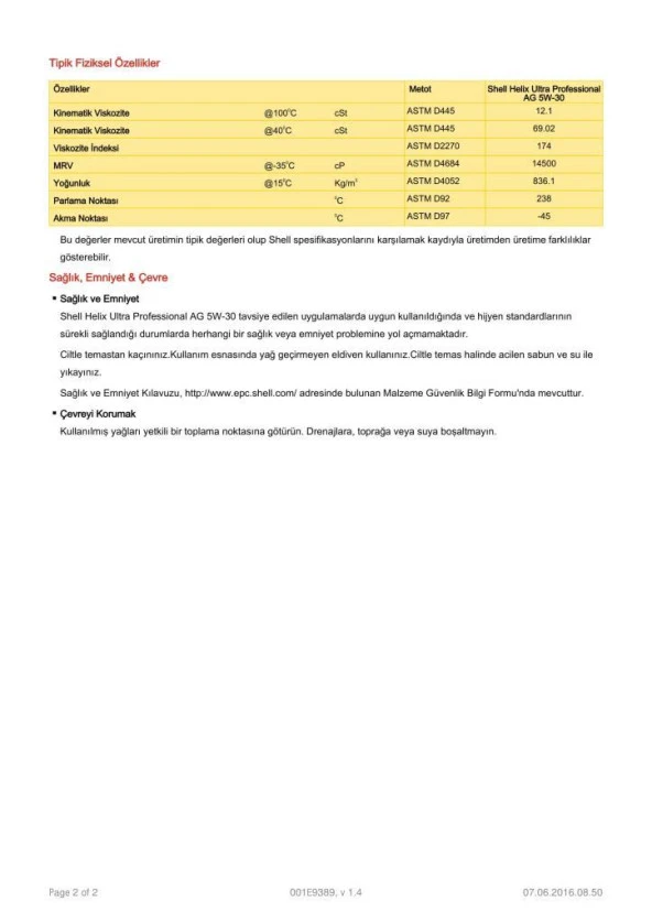 SHELL HELİX ULTRA PRO AG 5W30 - 1 LİTRE DEXOS2-C3 DPF ONAYLI - 4