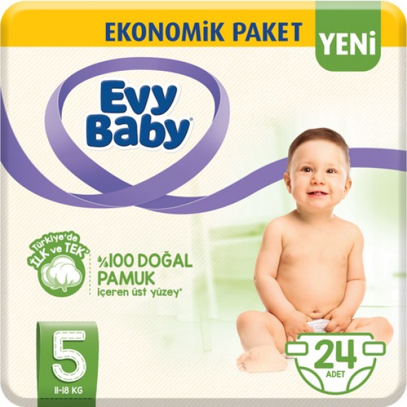Evy Baby Bebek Bezi 5 Beden Junior 24 Adet
