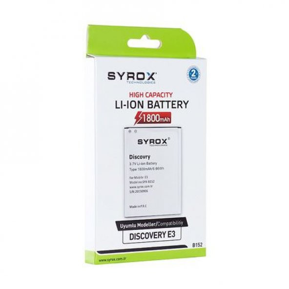 Syrox SYX-B152 General Mobile Discovery E3 Batarya