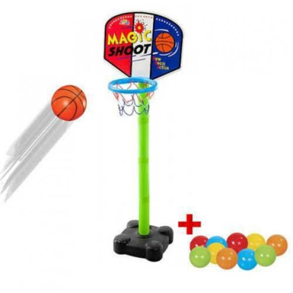 Ayaklı Basket Potası Mini Basket Topu Dahil Ayaklı Basketbol Oyunu+10 Oyun Topu Hediye Eğitici Çocuk Oyuncağı