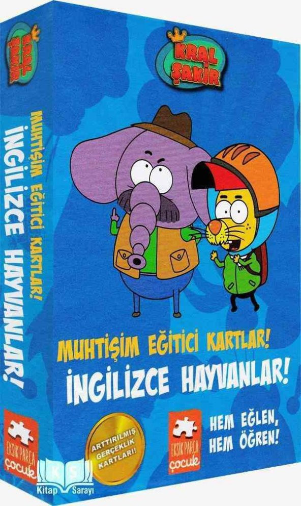 Kral Şakir Muhtişim Eğitici Kartlar İngilizce Hayvanlar Eksik Parça Yayınları